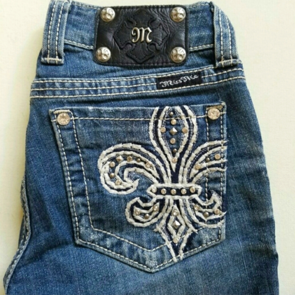 Miss Me Distressed Rhinestone Jeans